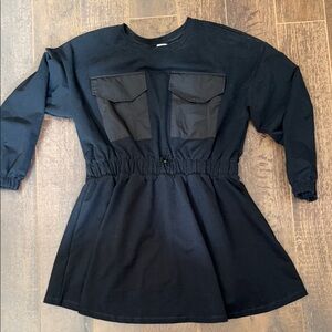 Anthropologie Large Black Long-Sleeve Dress with Pockets